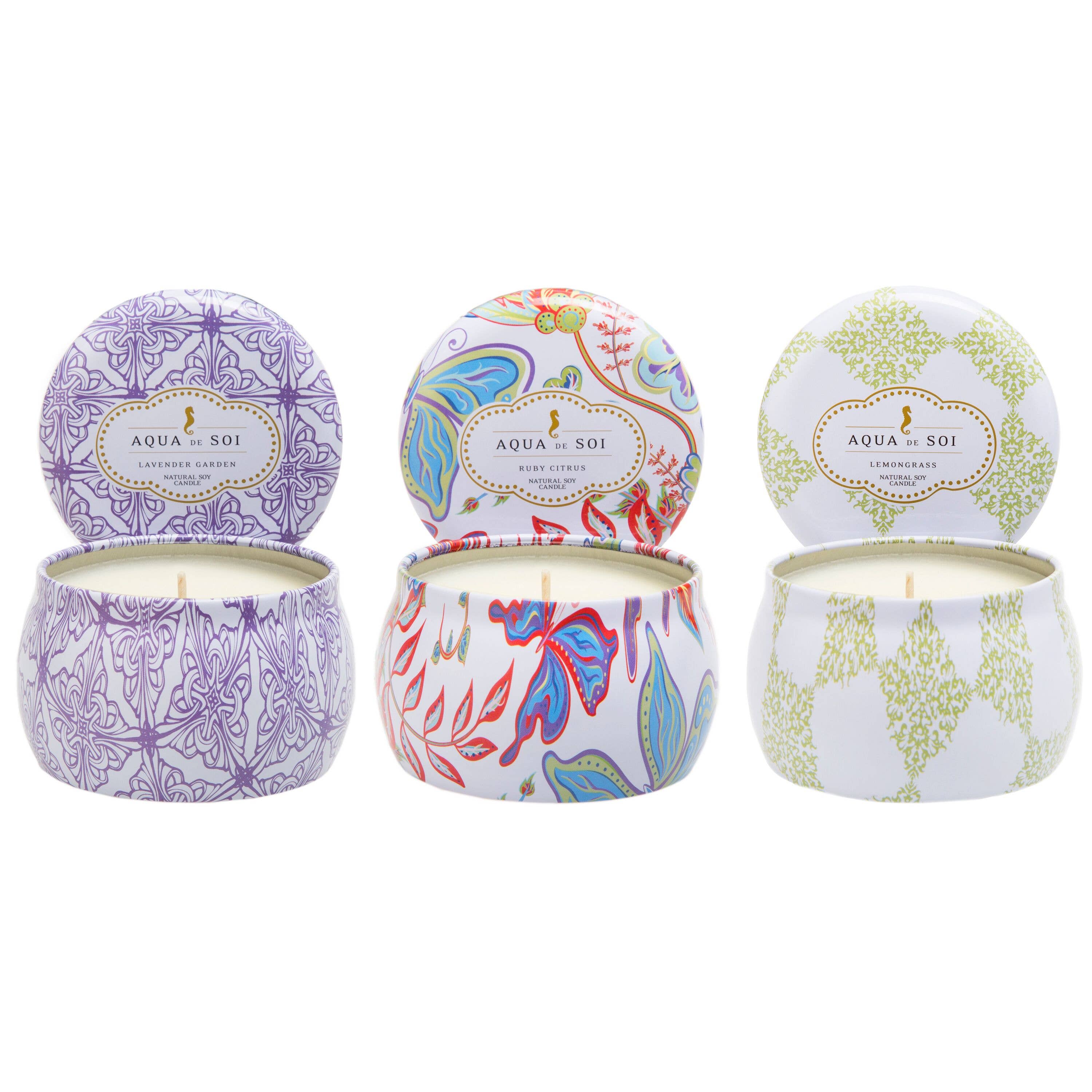 Classic Travel Tin Soy Candle Trio Set