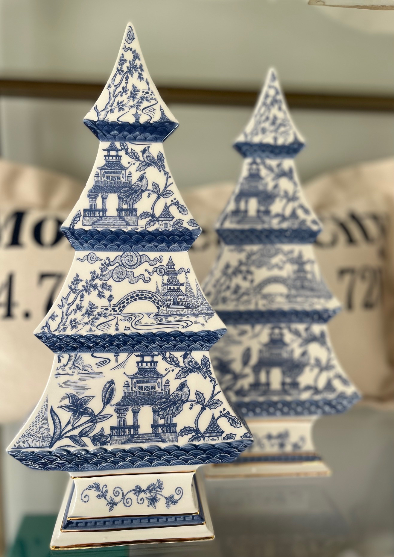 Blue and White Chinoiserie Christmas Tree